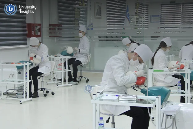 students practice in Tashkent state dental institute