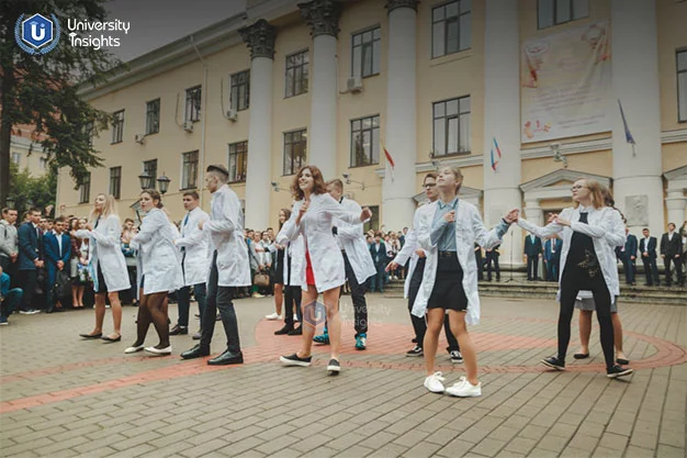 Voronezh State Medical University-students inside campus