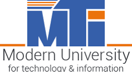 Modern university Egypt logo view